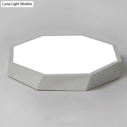 Contemporary green pink & yellow hexagonal mount ceiling light bedroom