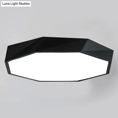 Contemporary green pink & yellow hexagonal mount ceiling light bedroom
