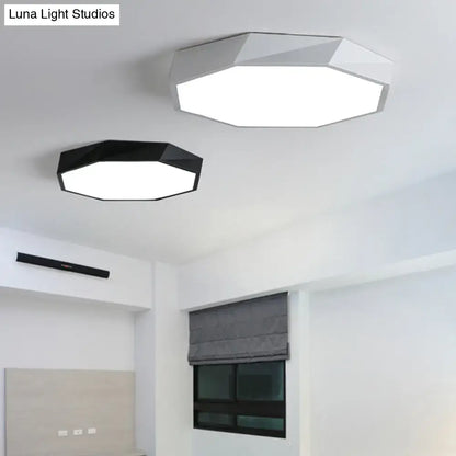 Contemporary green pink & yellow hexagonal mount ceiling light bedroom