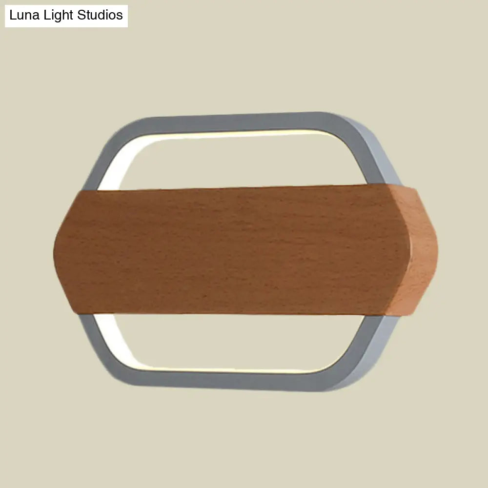 DecorBites™ Contemporary Grey Hexagonal LED Wall Sconce for Bedroom