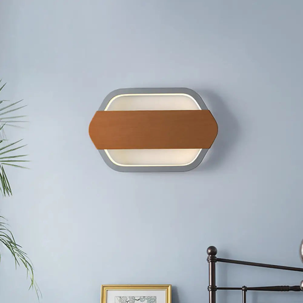 DecorBites™ Contemporary Grey Hexagonal LED Wall Sconce for Bedroom