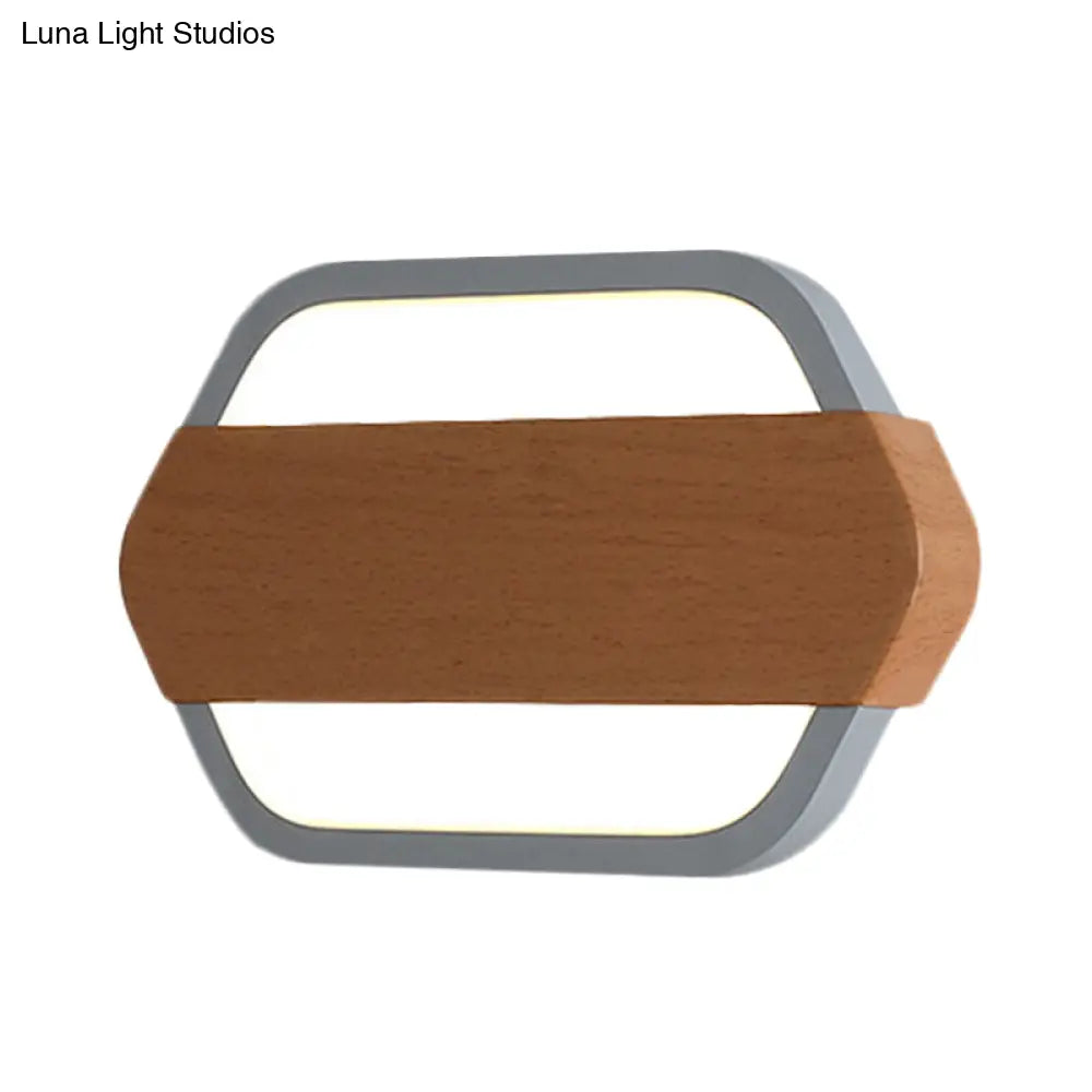 DecorBites™ Contemporary Grey Hexagonal LED Wall Sconce for Bedroom