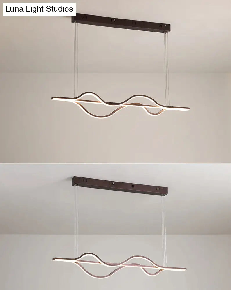 DecorBites™ Contemporary Island Lighting: Brown Lines LED Acrylic Ceiling Fixture
