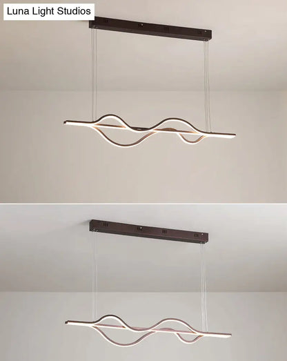DecorBites™ Contemporary Island Lighting: Brown Lines LED Acrylic Ceiling Fixture
