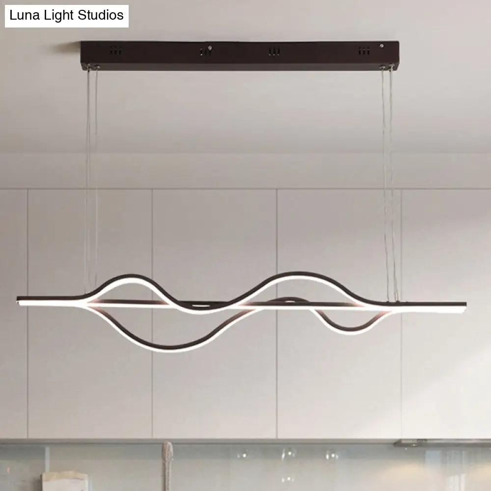 DecorBites™ Contemporary Island Lighting: Brown Lines LED Acrylic Ceiling Fixture