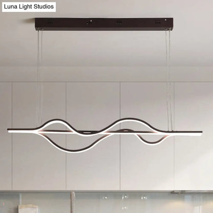 DecorBites™ Contemporary Island Lighting: Brown Lines LED Acrylic Ceiling Fixture