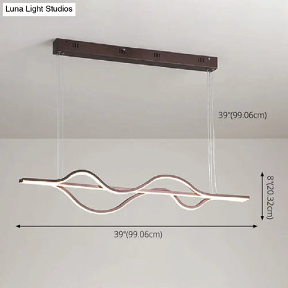 DecorBites™ Contemporary Island Lighting: Brown Lines LED Acrylic Ceiling Fixture