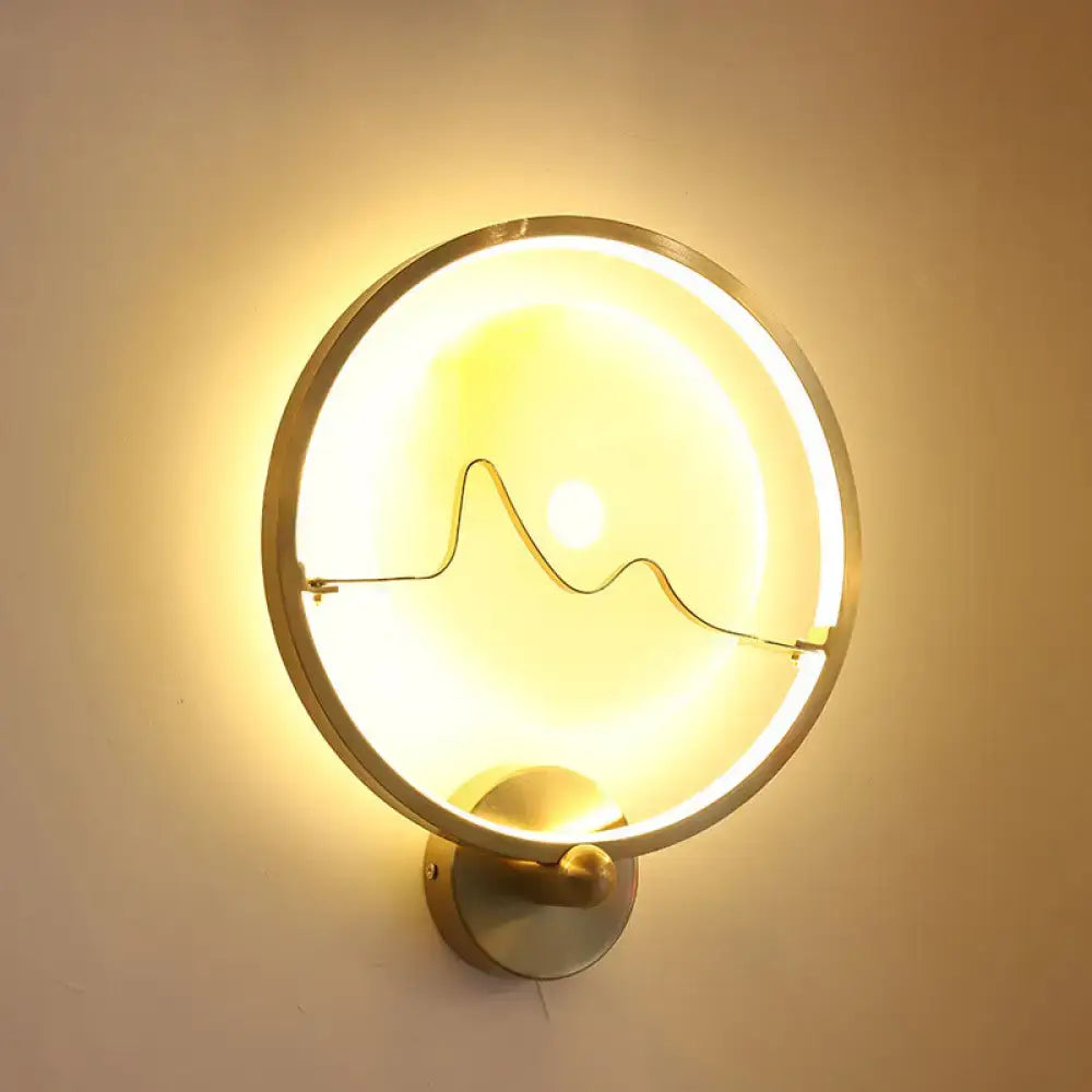 Contemporary jade and gold ring wall lamp bedroom sconce