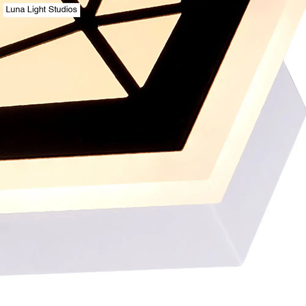 DecorBites™ Contemporary LED Acrylic Diamond Bedside Wall Lamp in Warm/White Light - Black/White Sconce Light Fixture