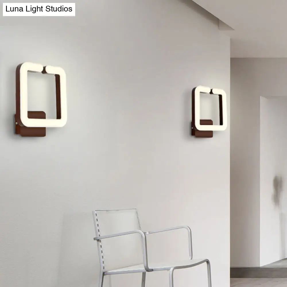 DecorBites™ Contemporary LED Acrylic Wall Sconce - Square Frame Design, 1 Light - Warm/White/Natural Light