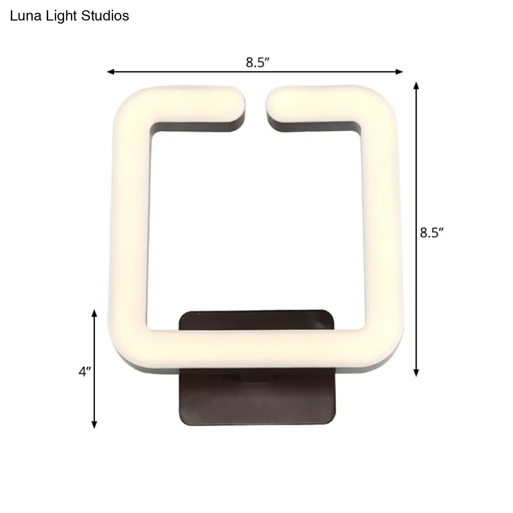 DecorBites™ Contemporary LED Acrylic Wall Sconce - Square Frame Design, 1 Light - Warm/White/Natural Light