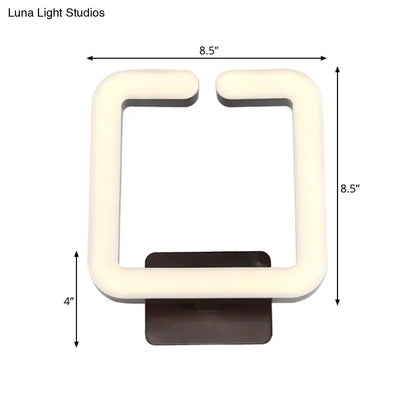 DecorBites™ Contemporary LED Acrylic Wall Sconce - Square Frame Design, 1 Light - Warm/White/Natural Light