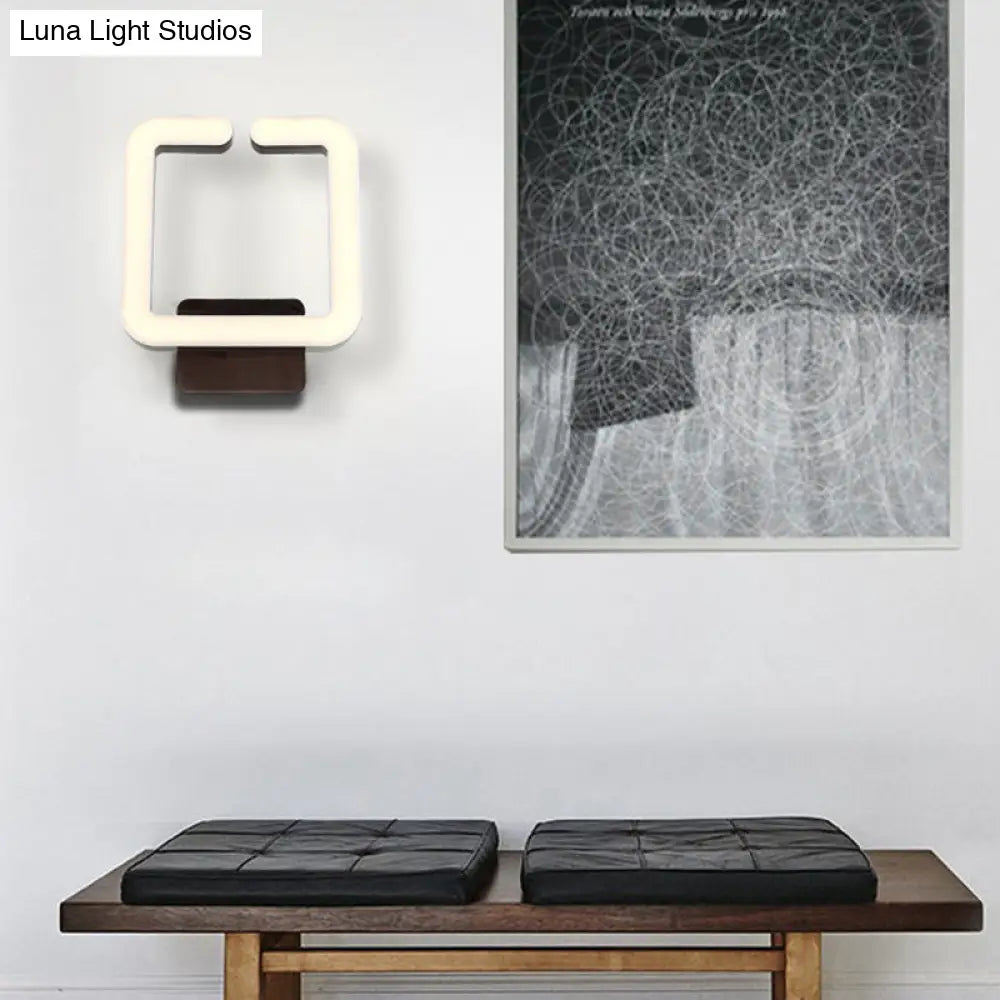 DecorBites™ Contemporary LED Acrylic Wall Sconce - Square Frame Design, 1 Light - Warm/White/Natural Light