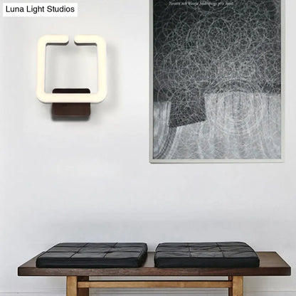 DecorBites™ Contemporary LED Acrylic Wall Sconce - Square Frame Design, 1 Light - Warm/White/Natural Light