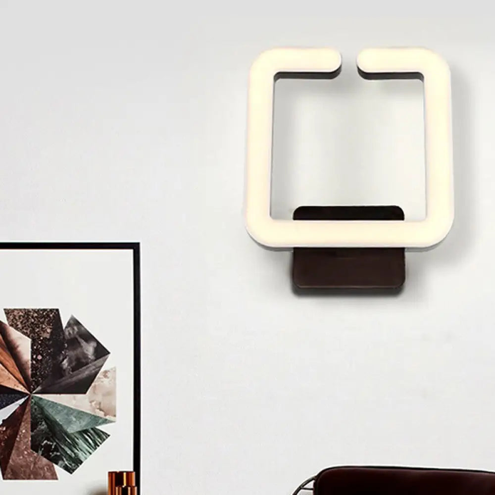 DecorBites™ Contemporary LED Acrylic Wall Sconce - Square Frame Design, 1 Light - Warm/White/Natural Light
