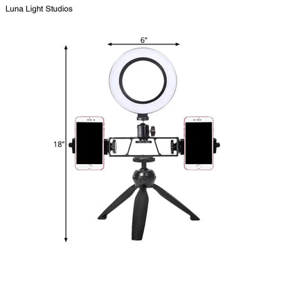 Contemporary led black tripod design ring light for bedroom studio