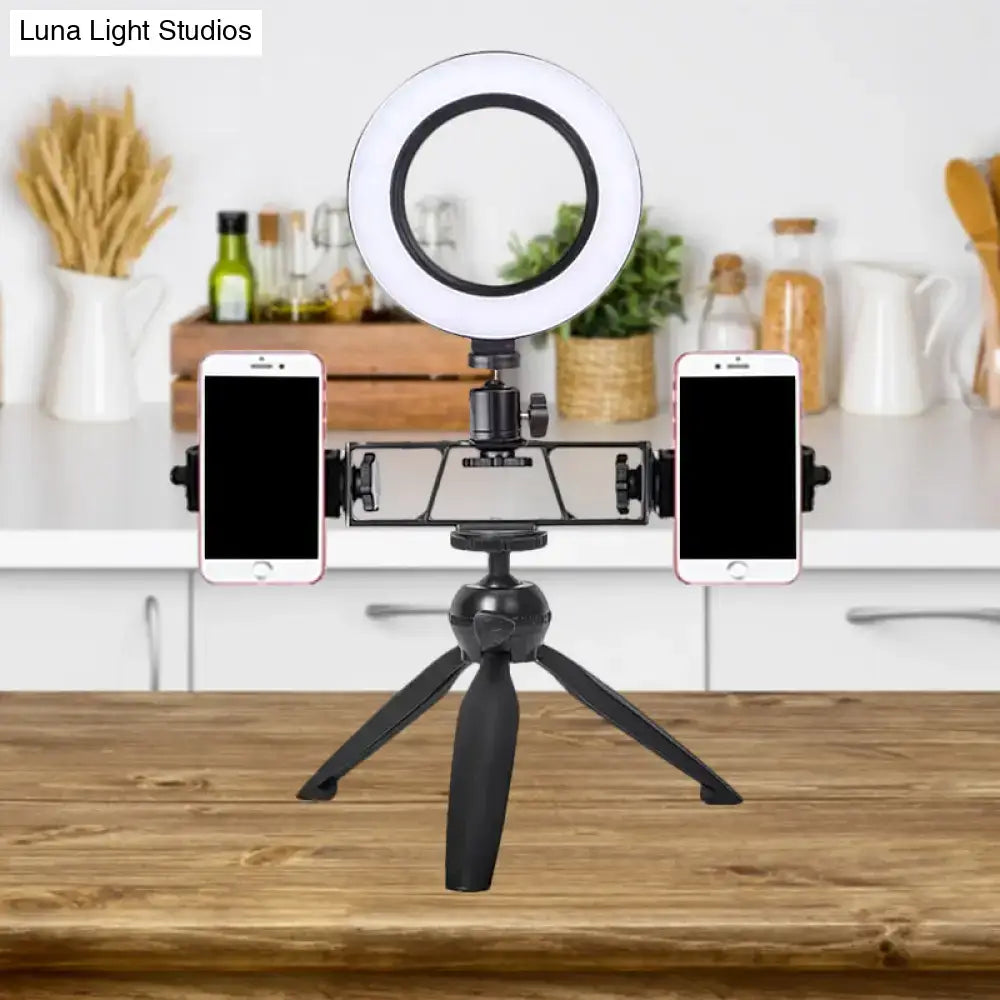 Contemporary led black tripod design ring light for bedroom studio