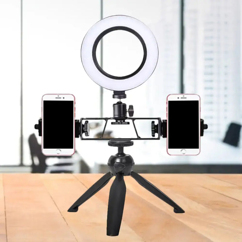 Contemporary led black tripod design ring light for bedroom studio