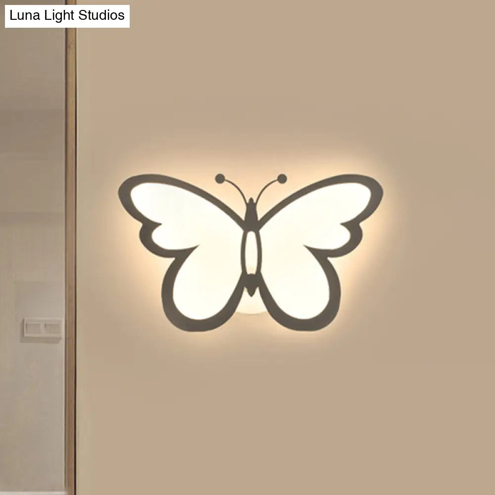 DecorBites™ Contemporary LED Butterfly Wall Mounted Night Lamp - Modern 1/3 Lights Sconce, White Acrylic, White/Natural Light