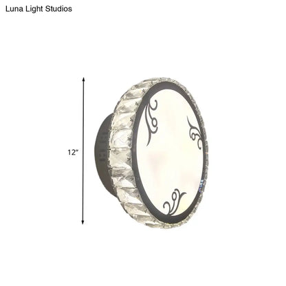 DecorBites™ Contemporary LED Circular Wall Light - Clear Crystal Design - Warm or White Light Option - Wall Mounted Lighting