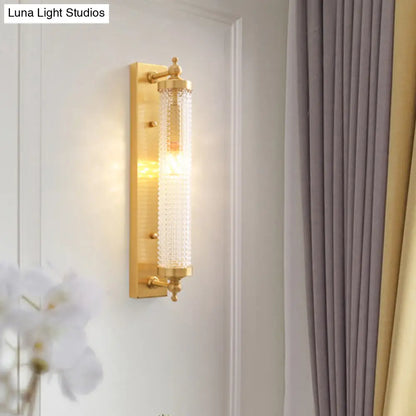 DecorBites™ Contemporary LED Crystal Wall Light Fixture for Living Room with Clear Cylinder Pipes