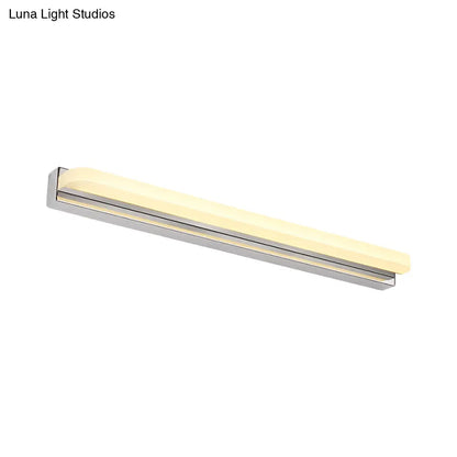 DecorBites™ Contemporary LED Cylinder Bar Light in Nickel for Shower Room Vanity - Warm/White Light