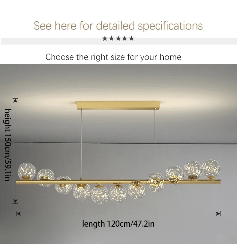DecorBites™ Contemporary LED Glass Chandelier for Home Lighting