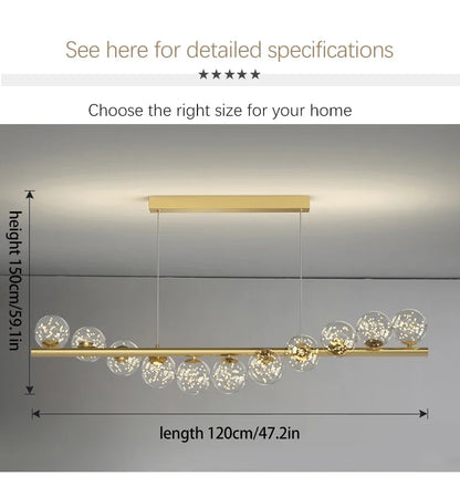 DecorBites™ Contemporary LED Glass Chandelier for Home Lighting