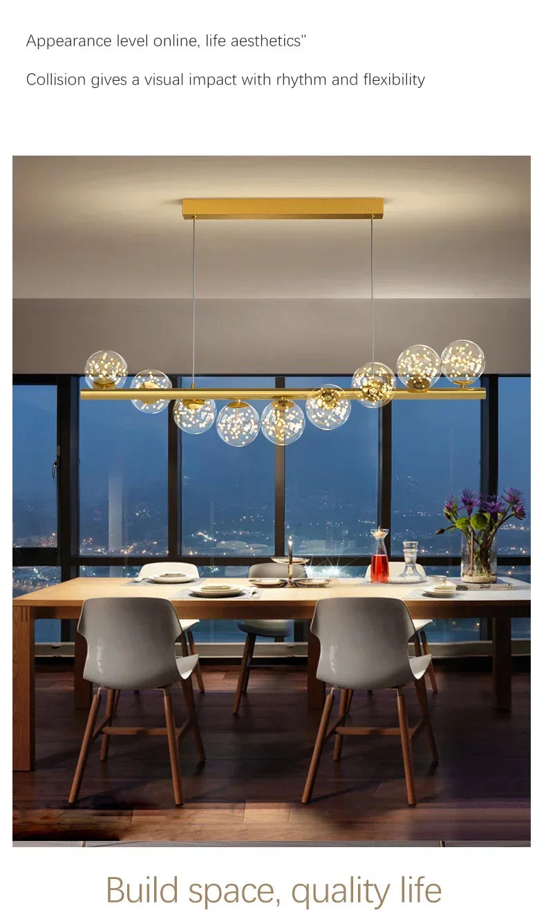 DecorBites™ Contemporary LED Glass Chandelier for Home Lighting