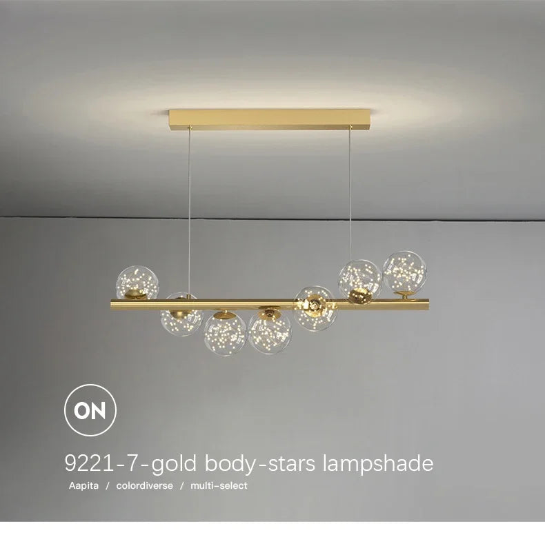 DecorBites™ Contemporary LED Glass Chandelier for Home Lighting