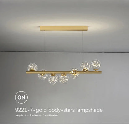 DecorBites™ Contemporary LED Glass Chandelier for Home Lighting
