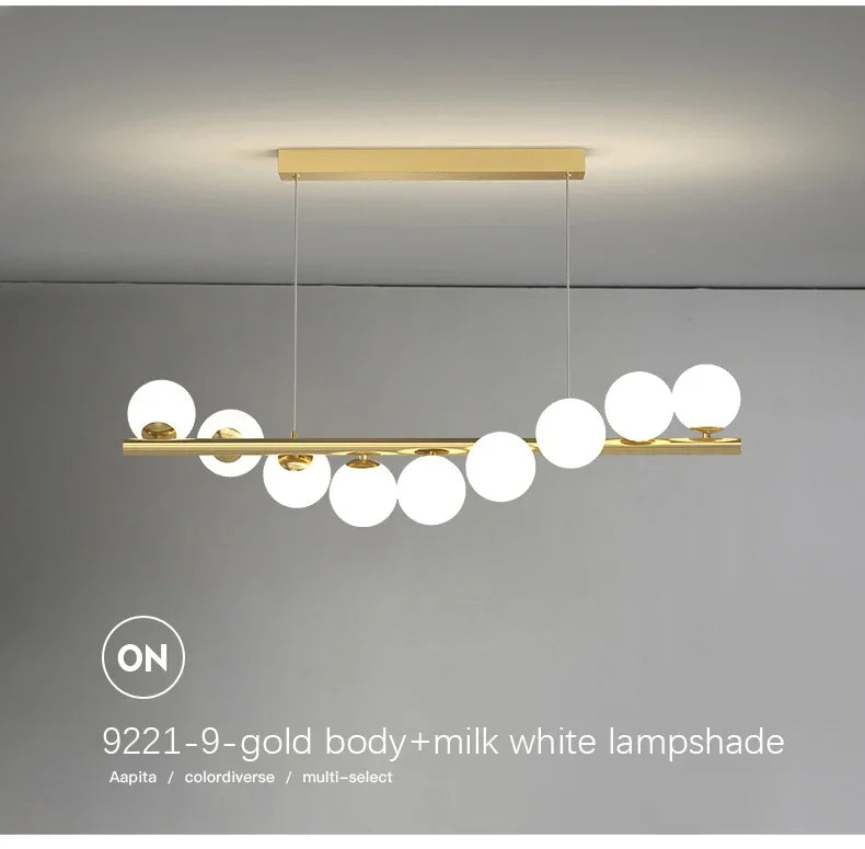 DecorBites™ Contemporary LED Glass Chandelier for Home Lighting