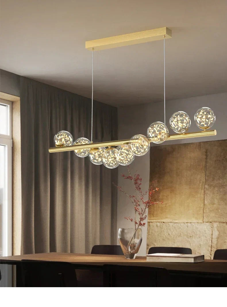 DecorBites™ Contemporary LED Glass Chandelier for Home Lighting