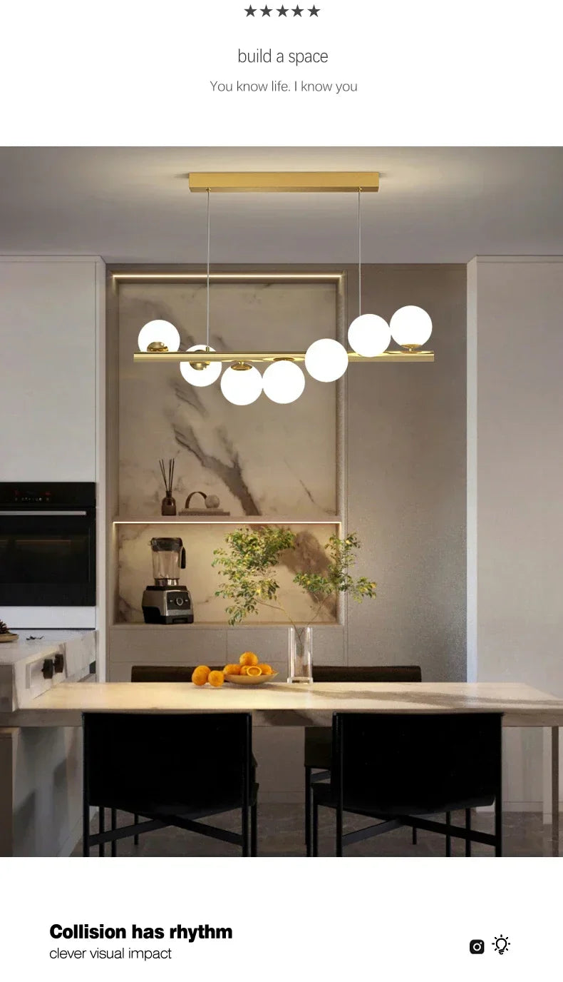 DecorBites™ Contemporary LED Glass Chandelier for Home Lighting