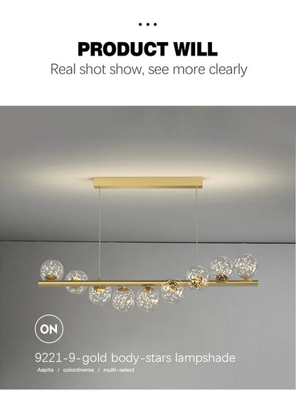 DecorBites™ Contemporary LED Glass Chandelier for Home Lighting
