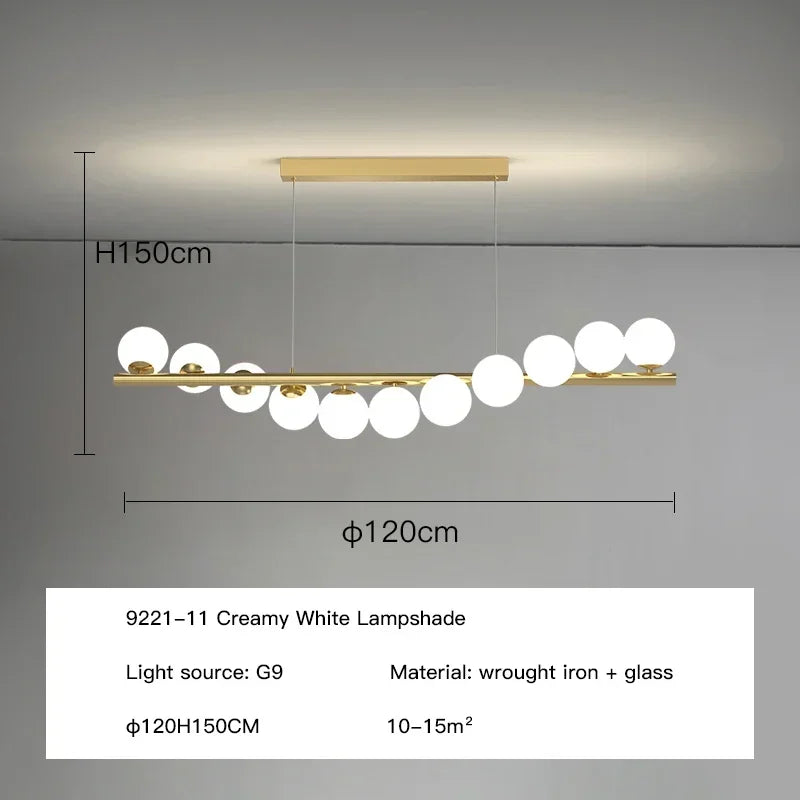 DecorBites™ Contemporary LED Glass Chandelier for Home Lighting