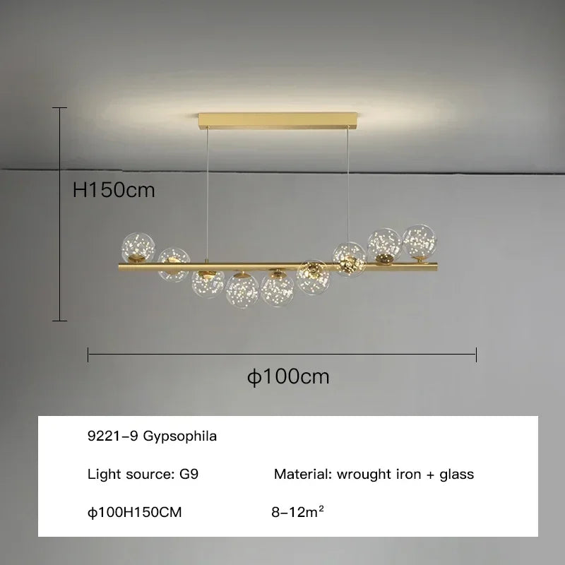 DecorBites™ Contemporary LED Glass Chandelier for Home Lighting