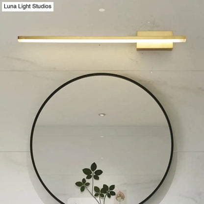 DecorBites™ Contemporary LED Gold Wall Light Fixture - Wall Mounted, Elongated Design, Metal Vanity Lighting