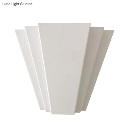 DecorBites™ Contemporary LED Iron Wall Sconce, White Sector Flush Mount Light - White/Warm Lighting