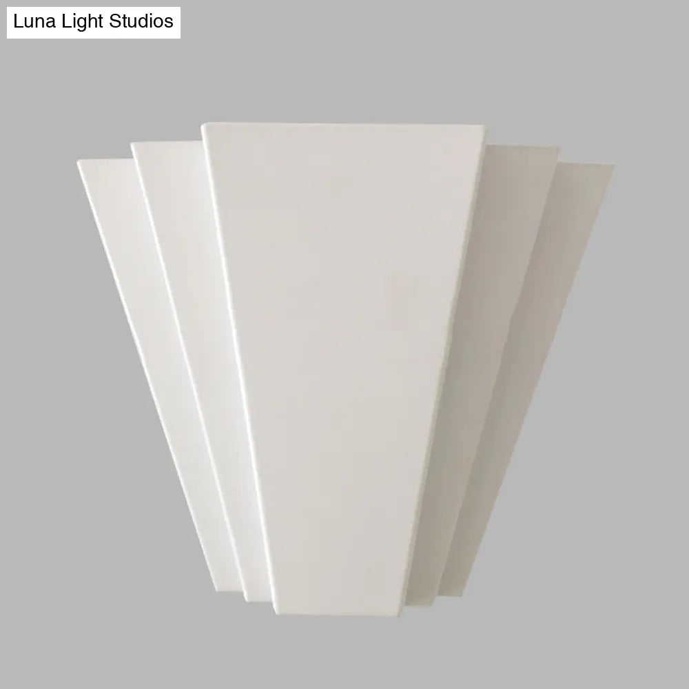 DecorBites™ Contemporary LED Iron Wall Sconce, White Sector Flush Mount Light - White/Warm Lighting