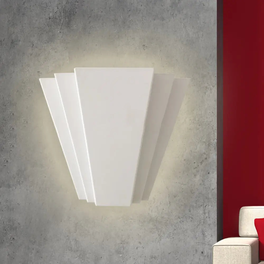 DecorBites™ Contemporary LED Iron Wall Sconce, White Sector Flush Mount Light - White/Warm Lighting