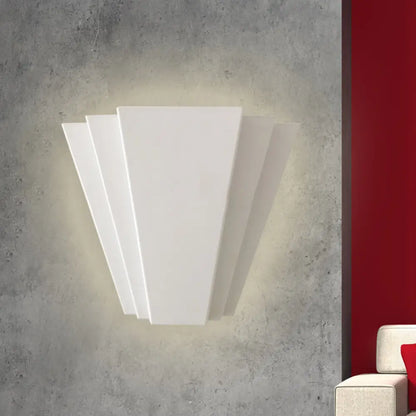 DecorBites™ Contemporary LED Iron Wall Sconce, White Sector Flush Mount Light - White/Warm Lighting
