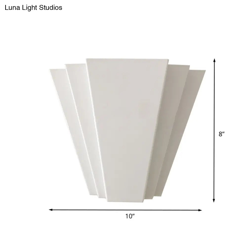 DecorBites™ Contemporary LED Iron Wall Sconce, White Sector Flush Mount Light - White/Warm Lighting
