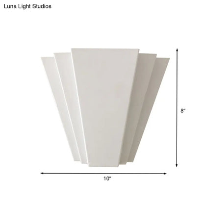 DecorBites™ Contemporary LED Iron Wall Sconce, White Sector Flush Mount Light - White/Warm Lighting