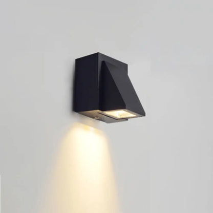DecorBites™ Contemporary LED Outdoor Wall Mount Sconce Light with Metal Shade - Black Triangle/Cylinder/Rectangle