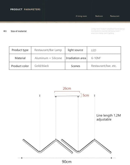 DecorBites™ Contemporary LED Pendant Lights 2-Head 90cm