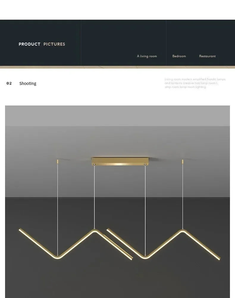 DecorBites™ Contemporary LED Pendant Lights 2-Head 90cm