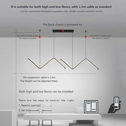 DecorBites™ Contemporary LED Pendant Lights 2-Head 90cm