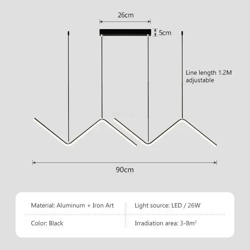 DecorBites™ Contemporary LED Pendant Lights 2-Head 90cm