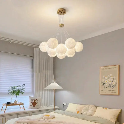 Contemporary led pendant lights gold moon chandelier dining room
